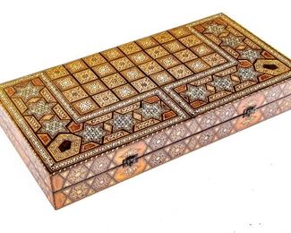 Inlaid Backgammon Board Game