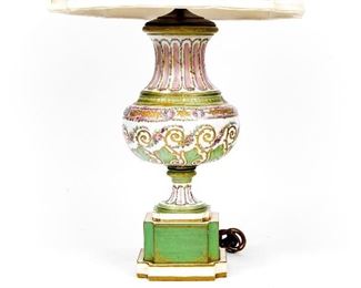 Antique Hand Painted Porcelain Table Lamp