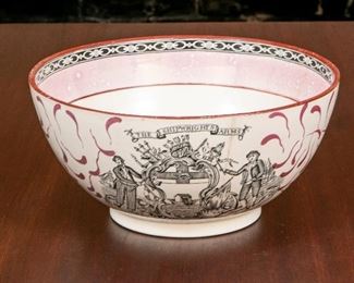 Adams England Antique Bowl With Ship Caroline