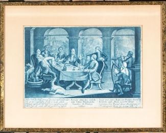 Georg Philipp Rugendas I (Germany, 1701-1774) Mezzotint In Blue Ink