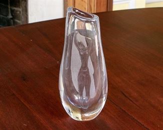 Kosta Boda Free Form Vase With Nude By Vicke Lindstrand