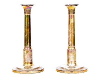 19th Century Sheffield Silver Plate Candle Sticks