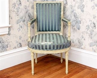 A Fine Napoleon III Paint Decorated Chair Frame
