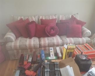 Formal Living Room Sofa with Many Throw Pillows