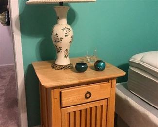 Shaker nightstand with blue balls