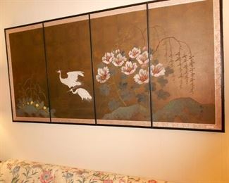 4 panel Japanese wall hanging