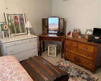 Dresser, Vanity and trunk
