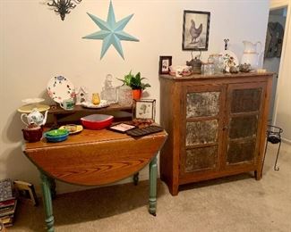 Antique Pie Safe and drop leaf table