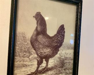 Reverse painting Chicken