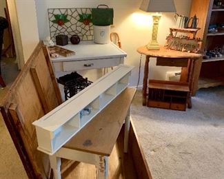 Blanket chest, misc tables