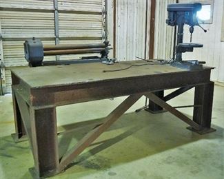 Weld table with Buffalo drill press