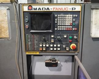 Amada Pega model 304040 turret punch press, Fanuc P 6M control, a cabinet of die, and tool grinder – handles up to 1/4”