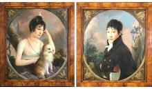 Pair of Early 19th Century Portrait Oil Paintings, Sir Thomas Lawrence, PORTRAIT OF SIBLINGS