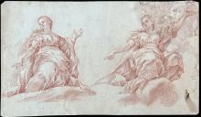 17th Century Drawing “Studies for two Allegorical Figures” School of Central Italy