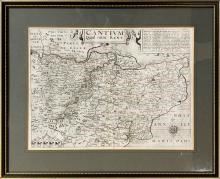 1607 Engraved Map by John Norden and William Kip "Cantivm Quod Nunc Kent"