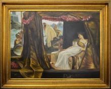 Original Oil Painting After Sir Lawrence Alma-Tadema Entitled “Anthony and Cleopatra”