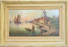 19th Century Dutch Marine Oil Painting after Hendrik Willem Mesdag