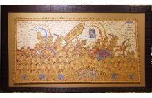 Very Large Remarkable Indonesian Batik Dyed Cloth Painting
