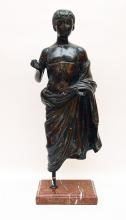 Museum Quality Early Roman Bronze Sculpture of a Greco-Roman Figure