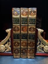 3v Set of Antique Leather Books Entitled THE BRITISH CICERO; OR, A SELECTION OF THE MOST ADMIRED SPEECHES IN THE ENGLISH LANGUAGE by Thomas Browne, LL.D. 1808