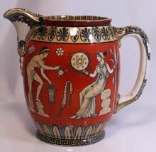 Rare Antique Royal Doulton Greco-Roman Porcelain Pitcher