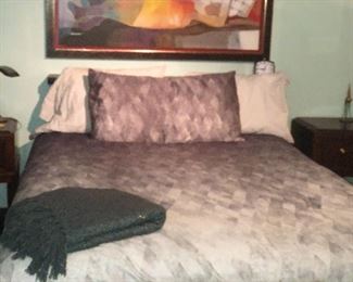 Queen size bed and bedding
