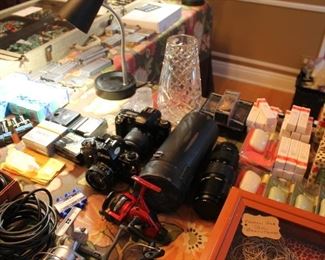 Vintage Canon AE-1 camera and lenses