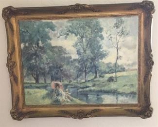 Lady by Stream Oil Painting https://ctbids.com/#!/description/share/273048