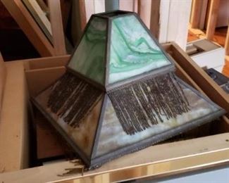 Vintage slag glass lampshades