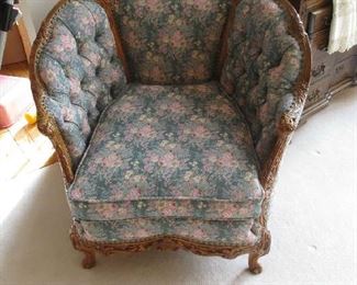 Upholstered matching Victorian chair