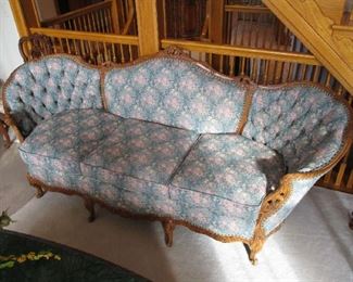 Upholstered Victorian sofa