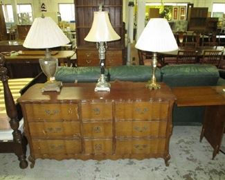 French provincial dresser and table