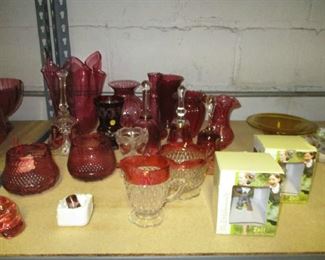 Cranberry glass items