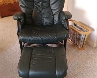 Leather glide rocker with ottoman - $150