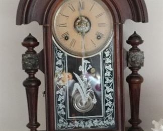 Antique key-wind mantle clock - $100