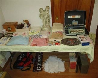 linens and typewriter