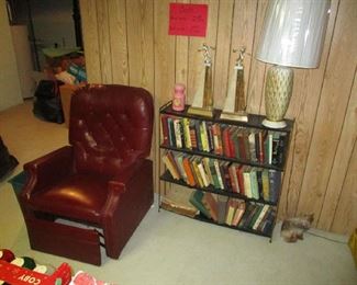 recliner and books