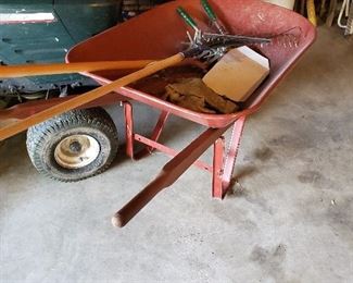 wheelbarrow with tools