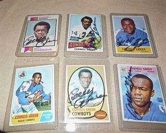 Football Cards, Autographed, Cornell Green