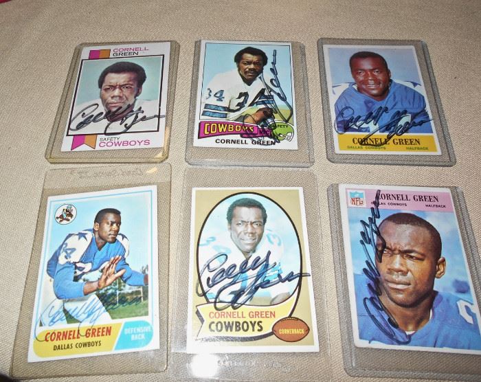 Football Cards, Autographed, Cornell Green