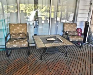 Patio Chairs & Fire Pit Table