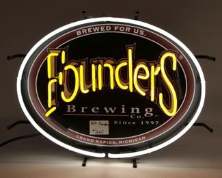 Founders Brewing oval neon sign