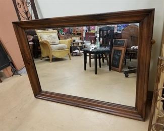 Vintage solid wood framed mirror 36" X 50" x 2.5" thick