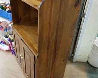 Solid knotty pine country kitchen microwave/entertainment cabinet  28.75"W x 18"D x 52"H