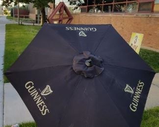 Guinness black 6 side 7' patio umbrellas  (2 available)