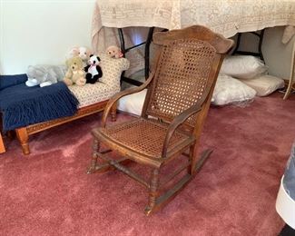 Antique cane seat doll rocking chair, RARE!!!!
