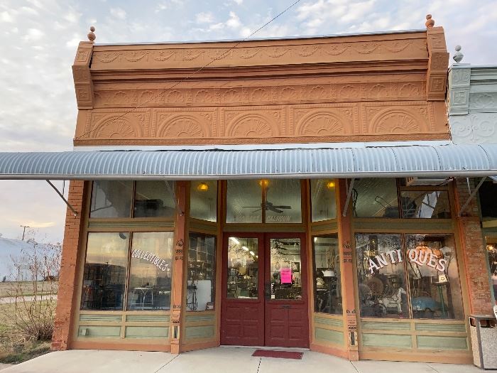 The sale is located in this historic 1890's building located downtown Rice, TX.  It served many decades as the  Fortson Hardware Store.   