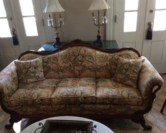 Antique swan arm couch
