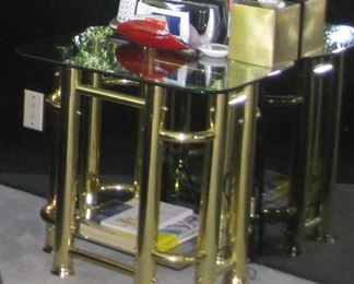 Designer night stand or side table brass