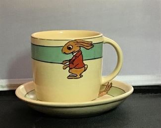 American Art Pottery Cup & Saucier